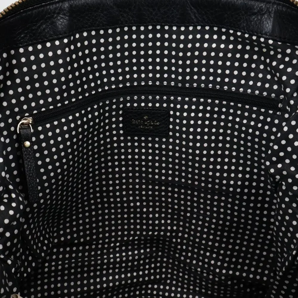 Kate Spade Ollie Magnolia Park Two Tone Leather Black Cream Handbag Satchel